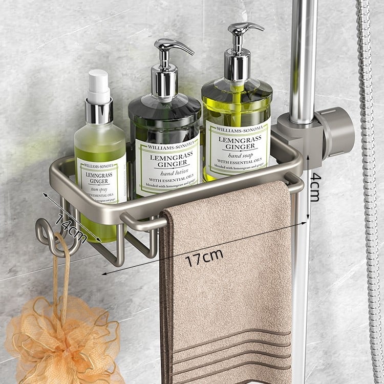 Рафт за баня за съхранение, алуминиева сплав, оксидирана повърхност, товароподемност 10-15 кг, 1 ниво, модел PTT-SLTZWJ-QH-A