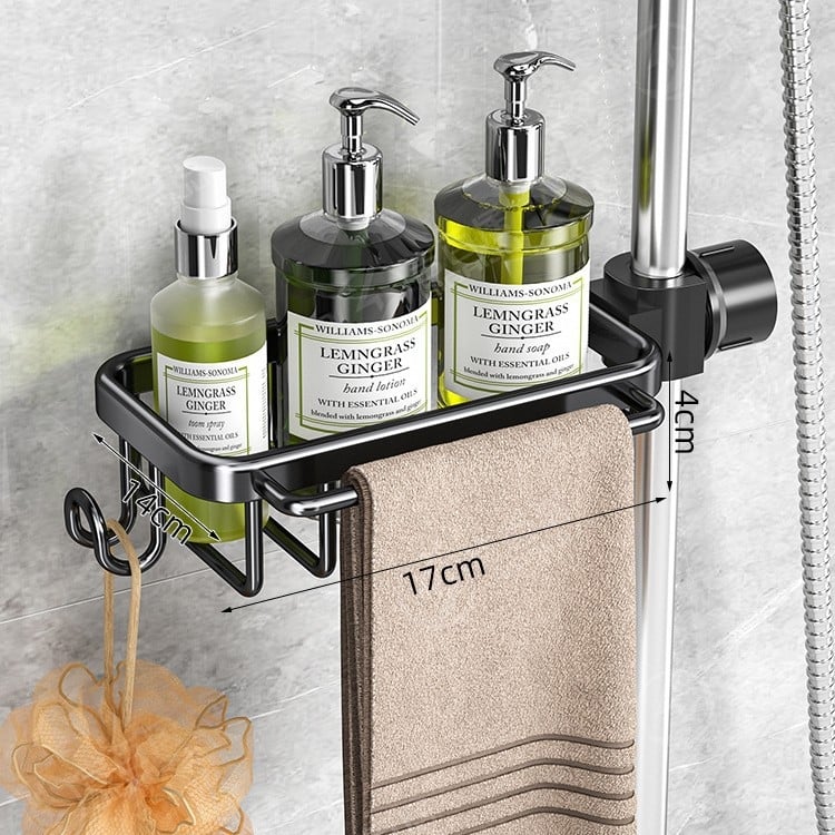 Рафт за баня за съхранение, алуминиева сплав, оксидирана повърхност, товароподемност 10-15 кг, 1 ниво, модел PTT-SLTZWJ-QH-A