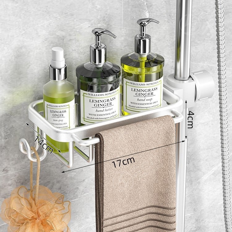 Рафт за баня за съхранение, алуминиева сплав, оксидирана повърхност, товароподемност 10-15 кг, 1 ниво, модел PTT-SLTZWJ-QH-A