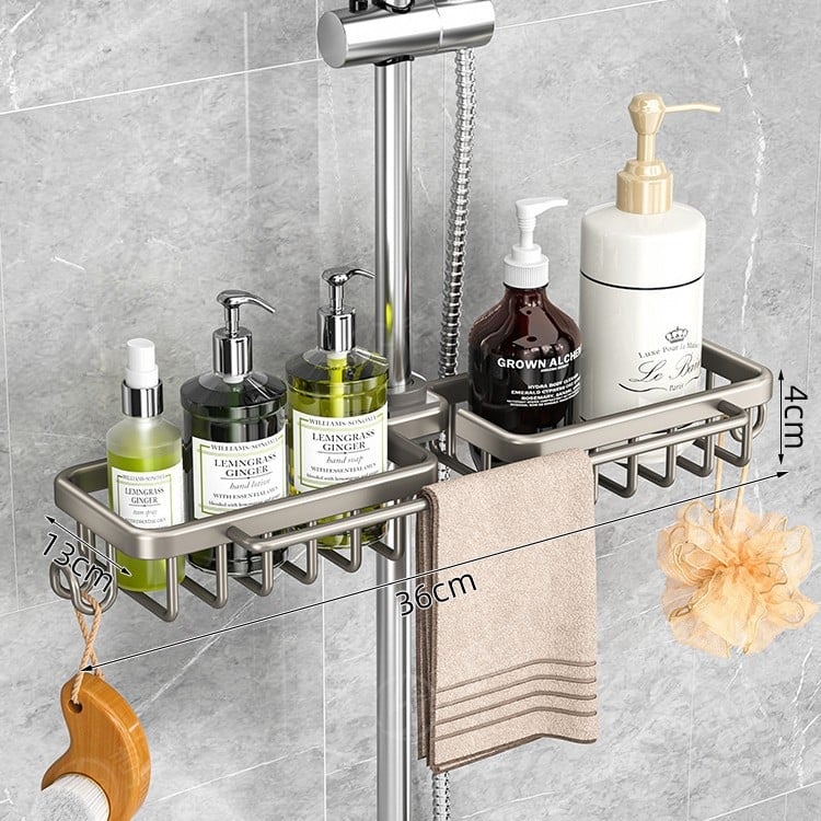 Рафт за баня за съхранение, алуминиева сплав, оксидирана повърхност, товароподемност 10-15 кг, 1 ниво, модел PTT-SLTZWJ-QH-A