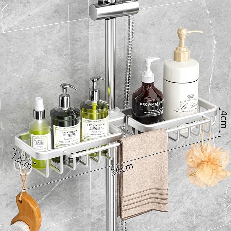 Рафт за баня за съхранение, алуминиева сплав, оксидирана повърхност, товароподемност 10-15 кг, 1 ниво, модел PTT-SLTZWJ-QH-A