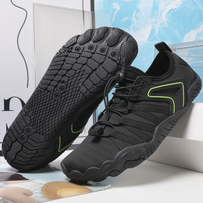 Обувки за речни преходи, унисекс, дишащи водни обувки с горна част от въздушен слой и антиплъзгаща гумена подметка, нисък профил