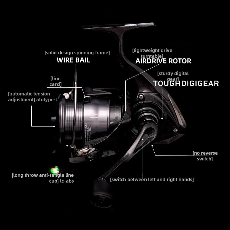 Daiwa Crossfire LT spinnereeli, universaalne kasutus, 4 laageri, pöörlev käepide