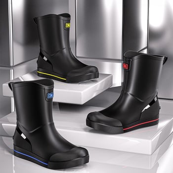 Meeste lühikesed vihmasaapad, veekindlad, libisemiskindlad, kulumiskindlad, sobivad kõigile aastaaegadele