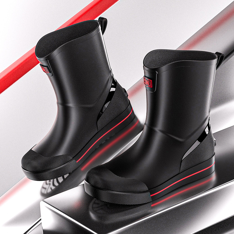 Meeste lühikesed vihmasaapad, veekindlad, libisemiskindlad, kulumiskindlad, sobivad kõigile aastaaegadele