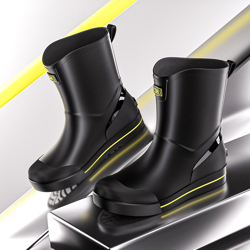 Meeste lühikesed vihmasaapad, veekindlad, libisemiskindlad, kulumiskindlad, sobivad kõigile aastaaegadele