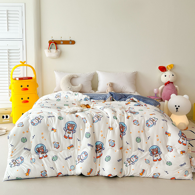 Kūdikių antklodė iš sojų pluošto su megztu medvilniniu veliūro viršeliu, rudens–žiema, svoris 6–7 jin (apie 3–3,5 kg)