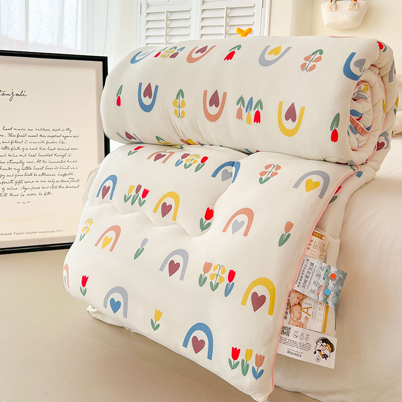 Kūdikių antklodė iš sojų pluošto su megztu medvilniniu veliūro viršeliu, rudens–žiema, svoris 6–7 jin (apie 3–3,5 kg)