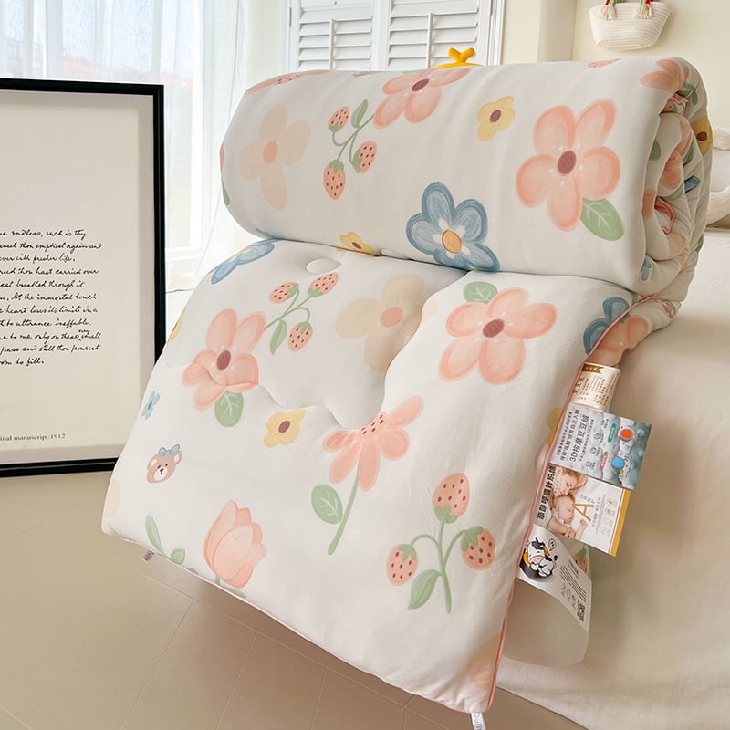 Kūdikių antklodė iš sojų pluošto su megztu medvilniniu veliūro viršeliu, rudens–žiema, svoris 6–7 jin (apie 3–3,5 kg)