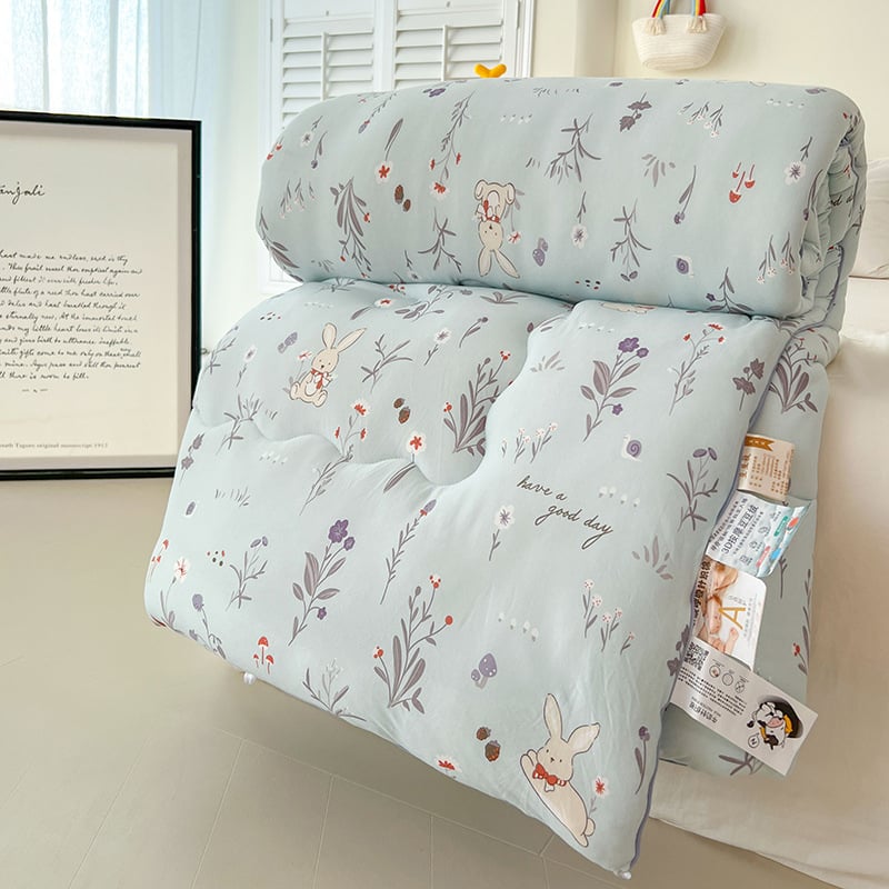 Kūdikių antklodė iš sojų pluošto su megztu medvilniniu veliūro viršeliu, rudens–žiema, svoris 6–7 jin (apie 3–3,5 kg)