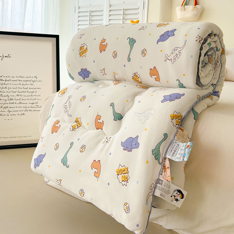 Kūdikių antklodė iš sojų pluošto su megztu medvilniniu veliūro viršeliu, rudens–žiema, svoris 6–7 jin (apie 3–3,5 kg)