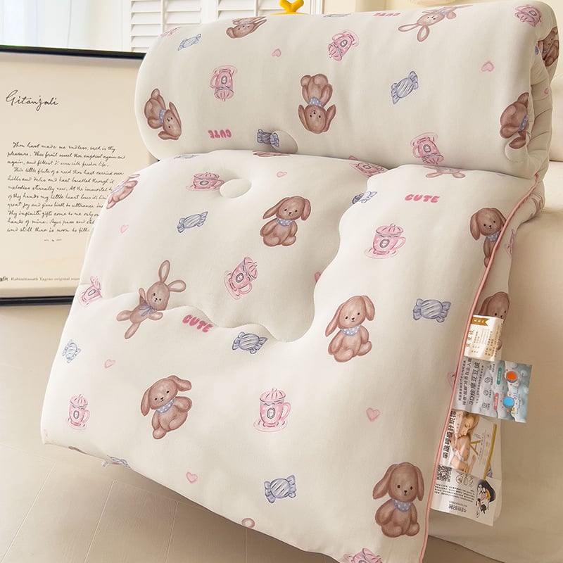 Kūdikių antklodė iš sojų pluošto su megztu medvilniniu veliūro viršeliu, rudens–žiema, svoris 6–7 jin (apie 3–3,5 kg)