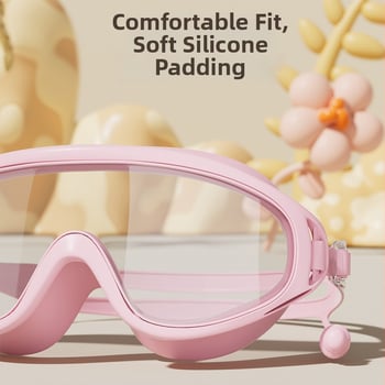 Παιδικά γυαλιά κολύμβησης με σκουφάκι, σετ από τρία τεμάχια, φακοί PC, αντιθαμβωτικά, αδιάβροχα, υψηλή ευκρίνεια