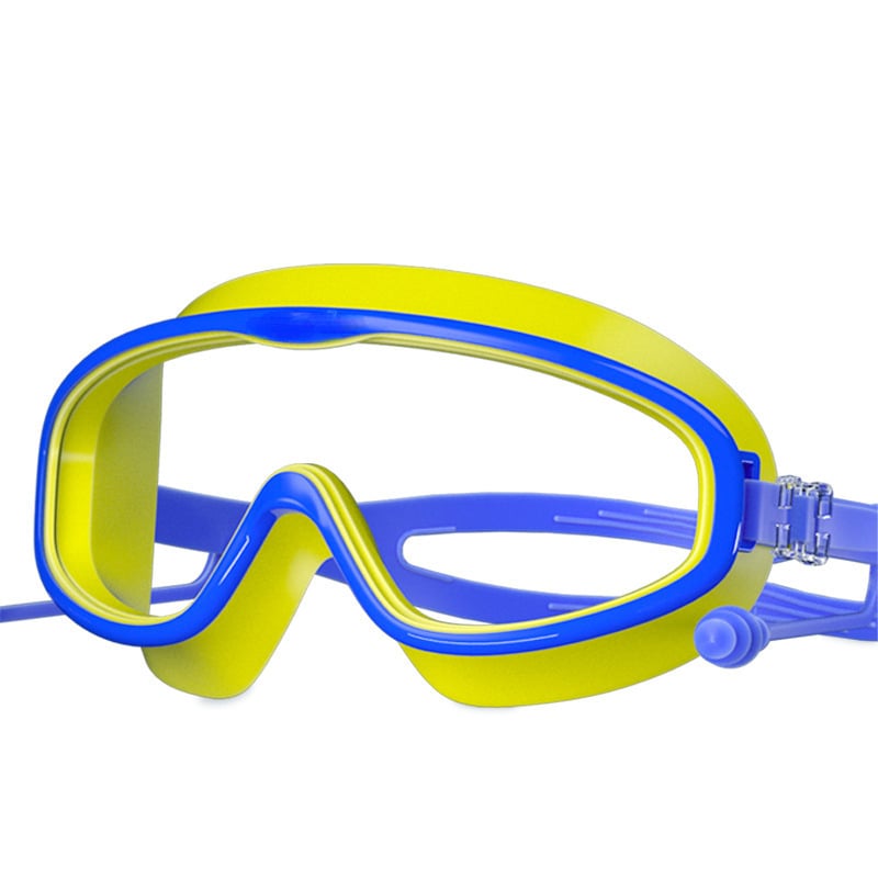 Σετ γυαλιών κολύμβησης για παιδιά με μεγάλο πλαίσιο και καπέλο κολύμβησης, PC φακοί, αντιθαμβωτικά και αδιάβροχα