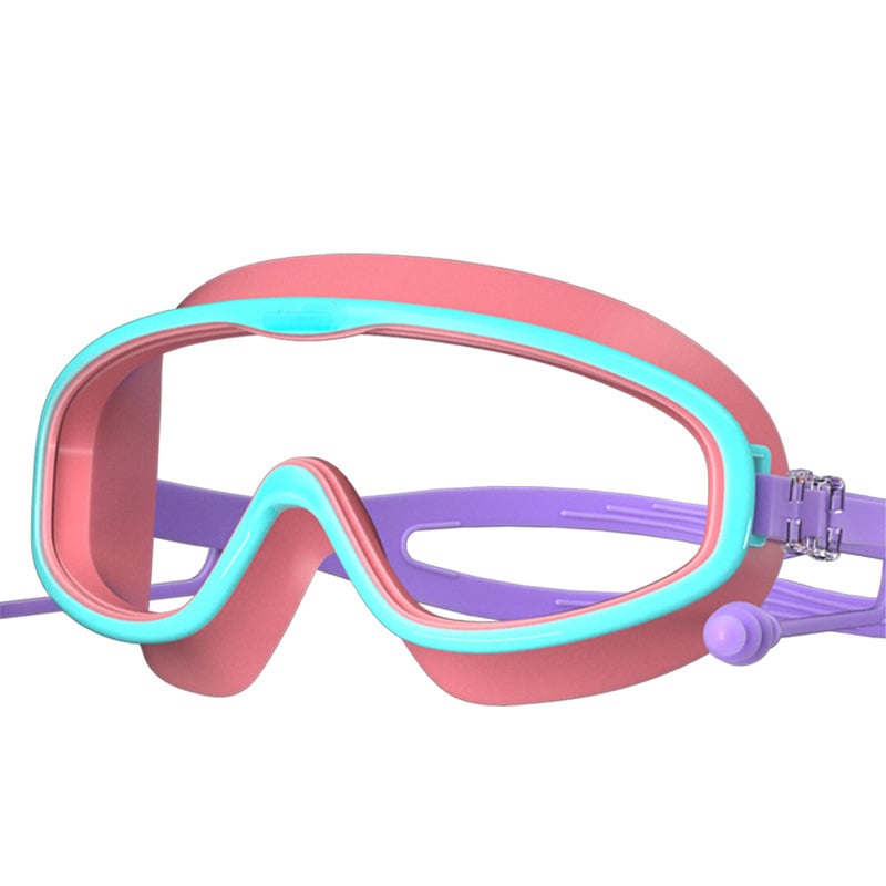 Σετ γυαλιών κολύμβησης για παιδιά με μεγάλο πλαίσιο και καπέλο κολύμβησης, PC φακοί, αντιθαμβωτικά και αδιάβροχα