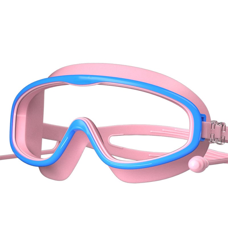 Σετ γυαλιών κολύμβησης για παιδιά με μεγάλο πλαίσιο και καπέλο κολύμβησης, PC φακοί, αντιθαμβωτικά και αδιάβροχα