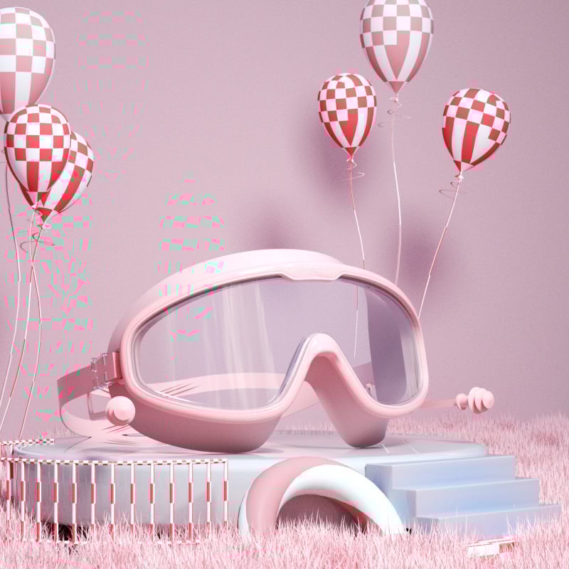 Σετ γυαλιών κολύμβησης για παιδιά με μεγάλο πλαίσιο και καπέλο κολύμβησης, PC φακοί, αντιθαμβωτικά και αδιάβροχα