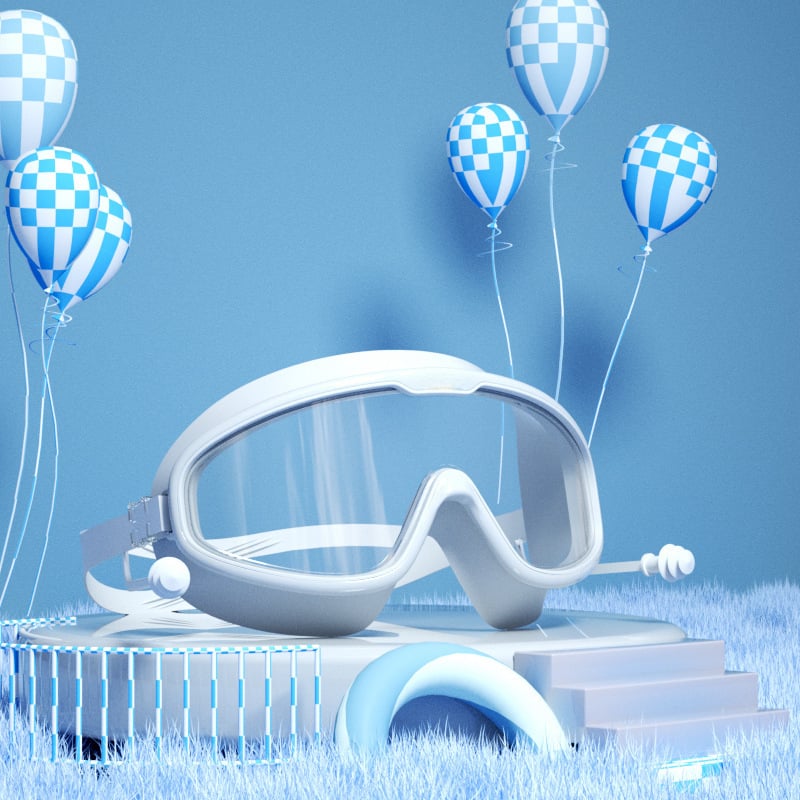 Σετ γυαλιών κολύμβησης για παιδιά με μεγάλο πλαίσιο και καπέλο κολύμβησης, PC φακοί, αντιθαμβωτικά και αδιάβροχα