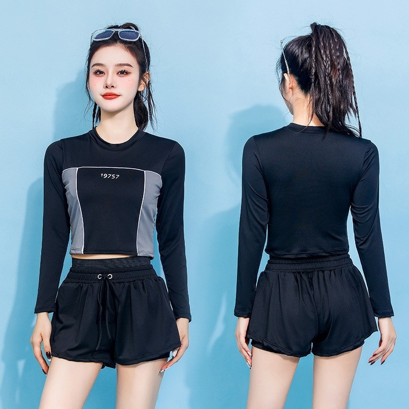 Moteriški dviejų dalių maudymosi kostiumėlis, aukštos juosmens linija, krūties pagalvėlė, poliesteris, pamušalas, 263 g