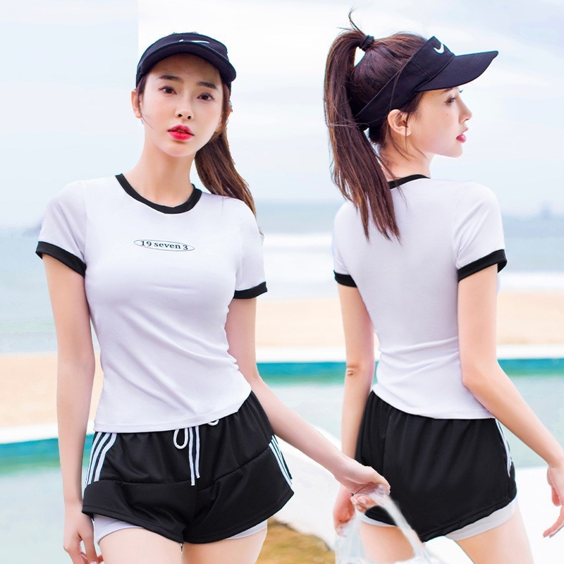 Moteriški dviejų dalių maudymosi kostiumėlis, aukštos juosmens linija, krūties pagalvėlė, poliesteris, pamušalas, 263 g