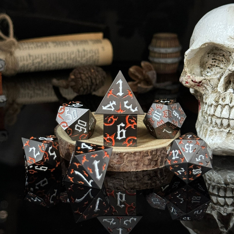 Metalne kocke za TRPG i stolne igre, cinkova legura, stil pravokutnog kuta, oblik Drugi, mogućnost prilagodbe, pogodno za šah i kartične zabave