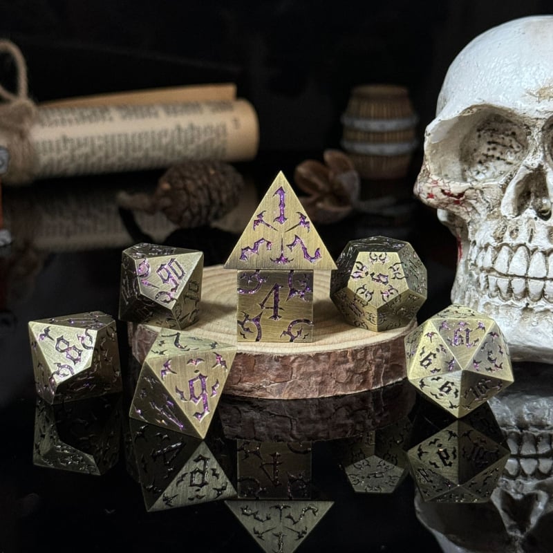 Metalne kocke za TRPG i stolne igre, cinkova legura, stil pravokutnog kuta, oblik Drugi, mogućnost prilagodbe, pogodno za šah i kartične zabave