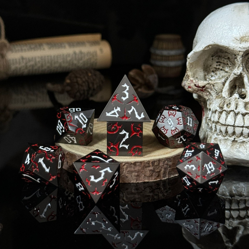 Metalne kocke za TRPG i stolne igre, cinkova legura, stil pravokutnog kuta, oblik Drugi, mogućnost prilagodbe, pogodno za šah i kartične zabave