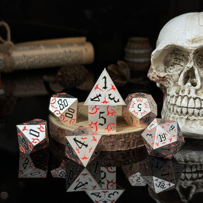 Metalne kocke za TRPG i stolne igre, cinkova legura, stil pravokutnog kuta, oblik Drugi, mogućnost prilagodbe, pogodno za šah i kartične zabave