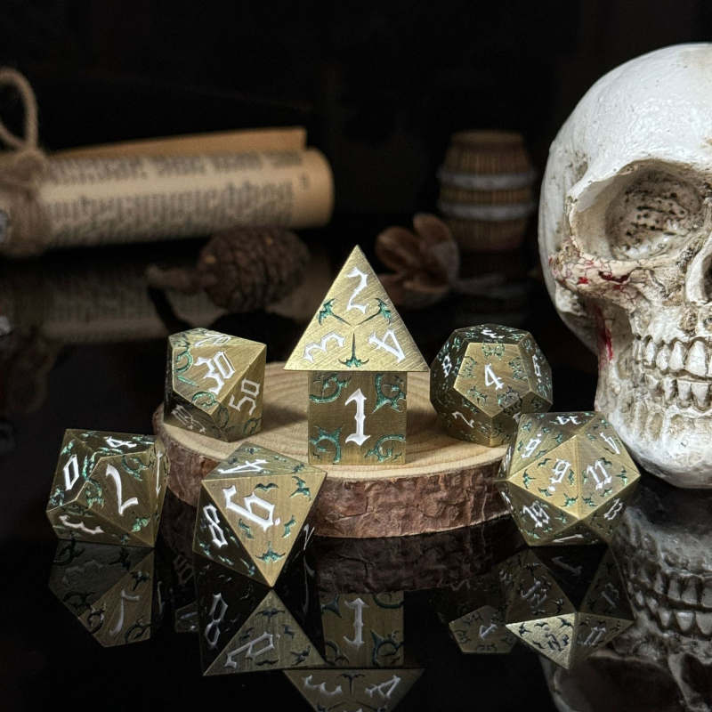 Metalne kocke za TRPG i stolne igre, cinkova legura, stil pravokutnog kuta, oblik Drugi, mogućnost prilagodbe, pogodno za šah i kartične zabave