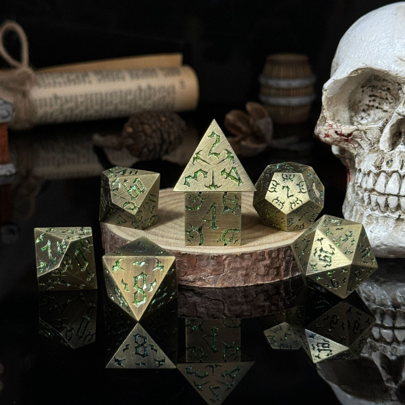 Metalne kocke za TRPG i stolne igre, cinkova legura, stil pravokutnog kuta, oblik Drugi, mogućnost prilagodbe, pogodno za šah i kartične zabave