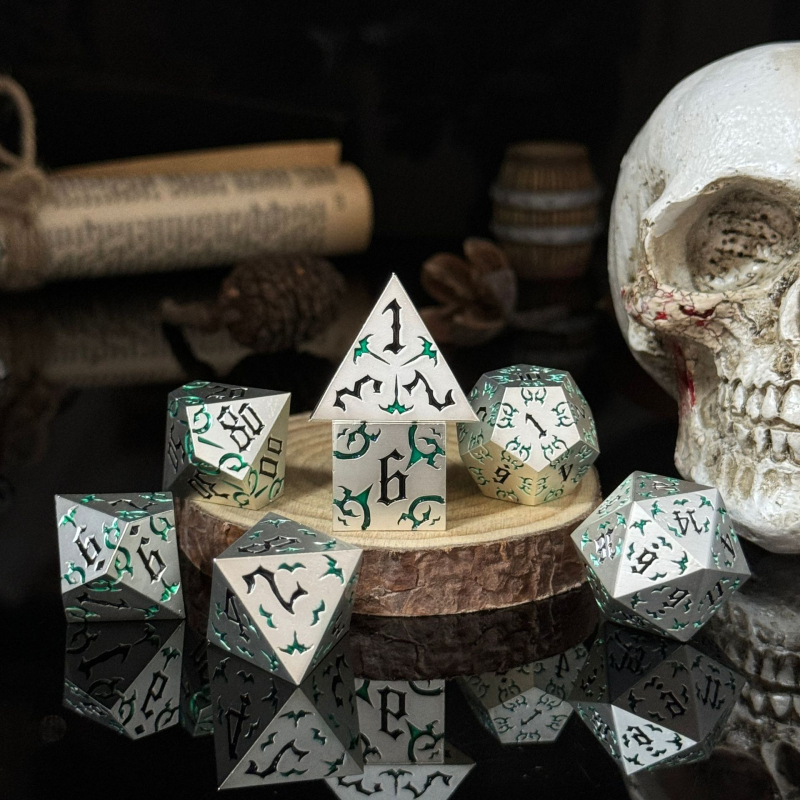 Metalne kocke za TRPG i stolne igre, cinkova legura, stil pravokutnog kuta, oblik Drugi, mogućnost prilagodbe, pogodno za šah i kartične zabave