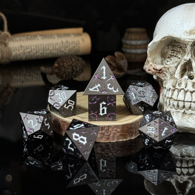 Metalne kocke za TRPG i stolne igre, cinkova legura, stil pravokutnog kuta, oblik Drugi, mogućnost prilagodbe, pogodno za šah i kartične zabave