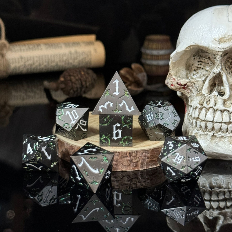 Metalne kocke za TRPG i stolne igre, cinkova legura, stil pravokutnog kuta, oblik Drugi, mogućnost prilagodbe, pogodno za šah i kartične zabave