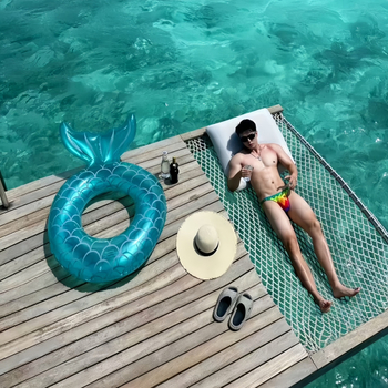 Prsten za plivanje sirena za djecu, debeli dizajn, dizajn za pazuh, protiv prevrnutja, materijal od svile s cvjetnim uzorkom, uzorak 69850