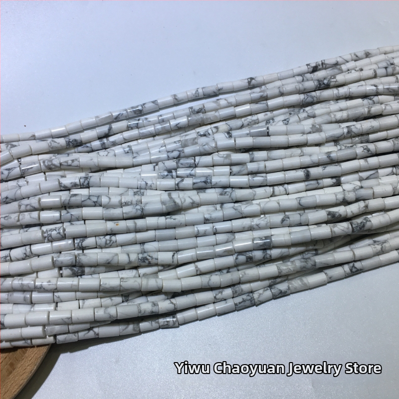 Perle od prirodnog kamena, cilindrične, 8 mm, s rupom za izradu DIY nakita