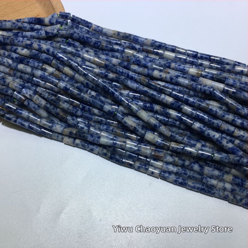 Perle od prirodnog kamena, cilindrične, 8 mm, s rupom za izradu DIY nakita