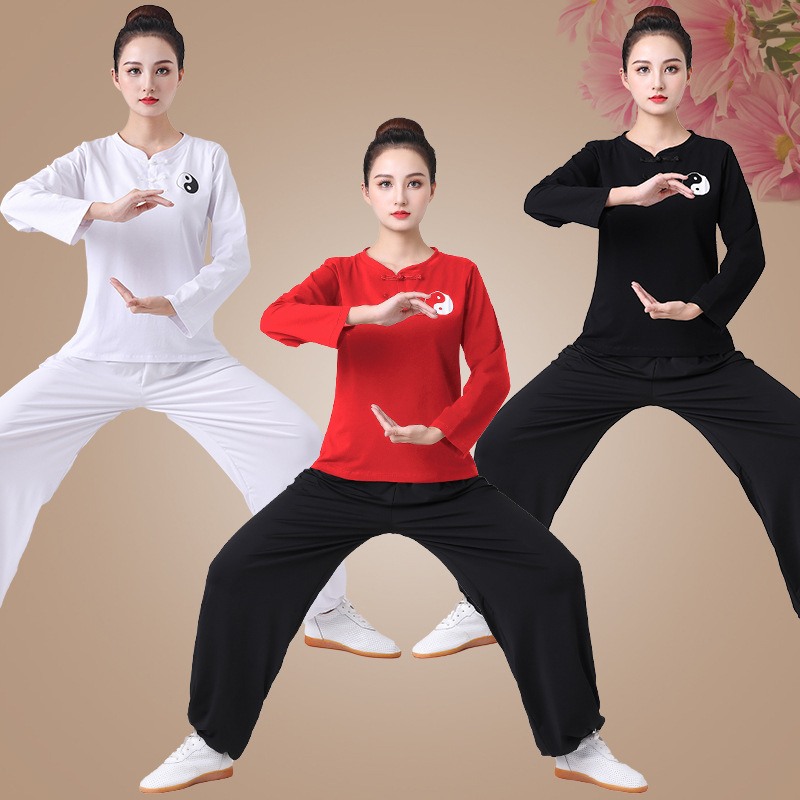 Unisex set Tai Chi odjeće - tkanina od 85% pamuka, podstava od pamuka 85%, jednobojni uzorak, fitness i plesna odjeća za proljeće-ljeto