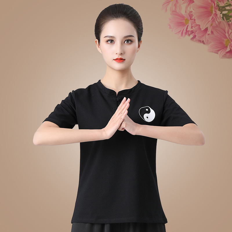 Unisex set Tai Chi odjeće - tkanina od 85% pamuka, podstava od pamuka 85%, jednobojni uzorak, fitness i plesna odjeća za proljeće-ljeto
