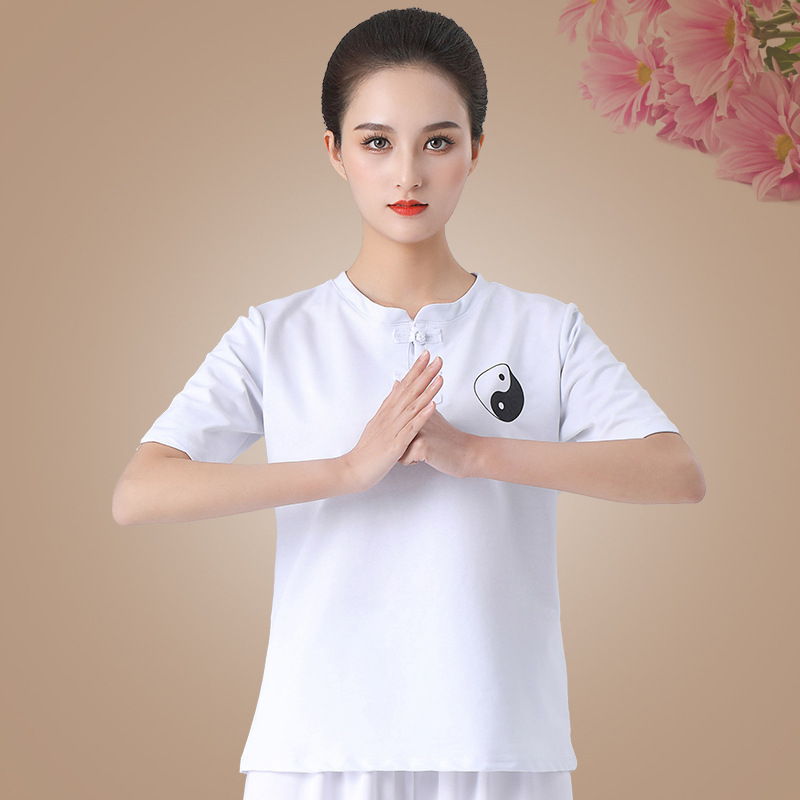 Unisex set Tai Chi odjeće - tkanina od 85% pamuka, podstava od pamuka 85%, jednobojni uzorak, fitness i plesna odjeća za proljeće-ljeto