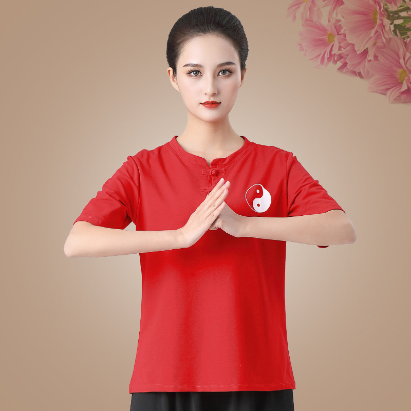Unisex set Tai Chi odjeće - tkanina od 85% pamuka, podstava od pamuka 85%, jednobojni uzorak, fitness i plesna odjeća za proljeće-ljeto