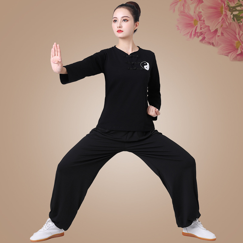 Unisex set Tai Chi odjeće - tkanina od 85% pamuka, podstava od pamuka 85%, jednobojni uzorak, fitness i plesna odjeća za proljeće-ljeto