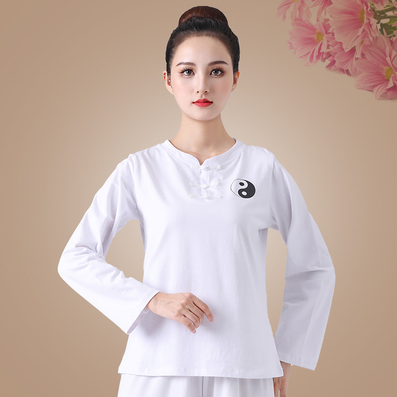 Unisex set Tai Chi odjeće - tkanina od 85% pamuka, podstava od pamuka 85%, jednobojni uzorak, fitness i plesna odjeća za proljeće-ljeto