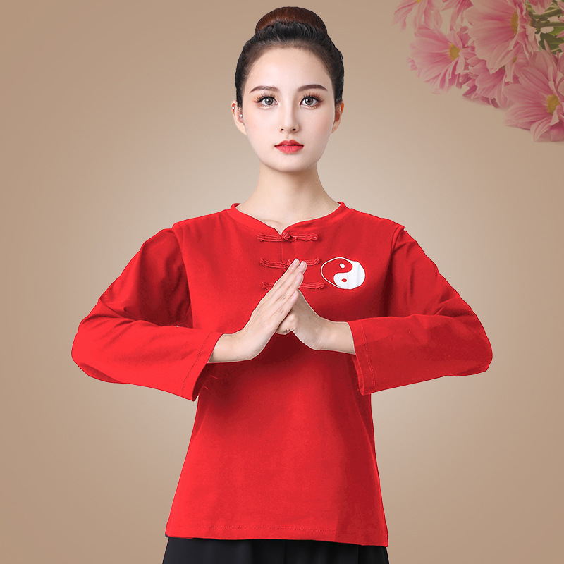 Unisex set Tai Chi odjeće - tkanina od 85% pamuka, podstava od pamuka 85%, jednobojni uzorak, fitness i plesna odjeća za proljeće-ljeto
