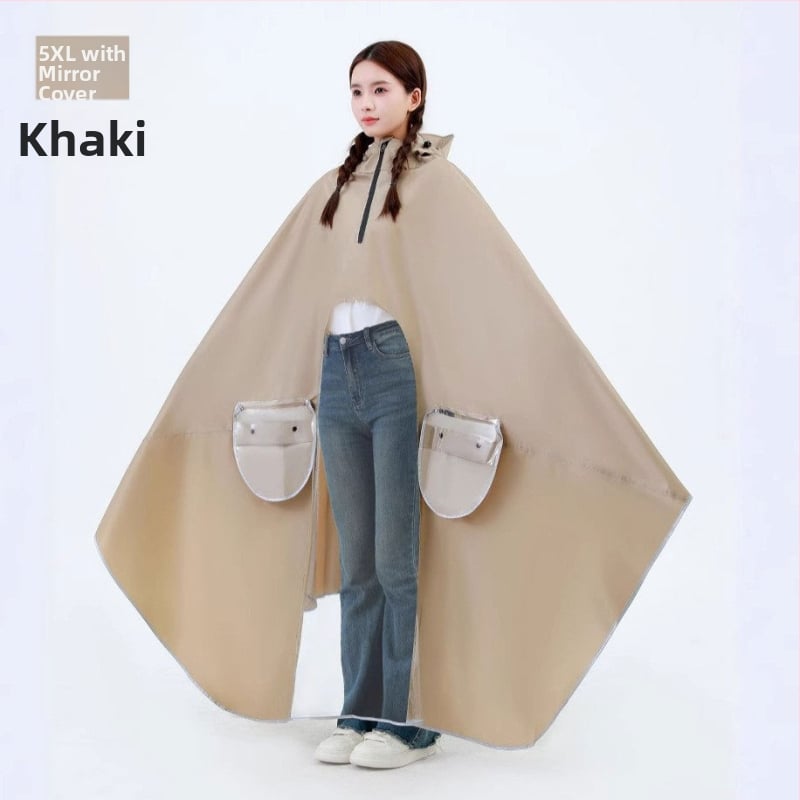 Mingjia elektrilise sõiduki ja mootorratta vihmpončo, Oxford kangas 0,2 mm, PVC veekindel kiht, taaskasutatav, kohandatav, täiskasvanutele