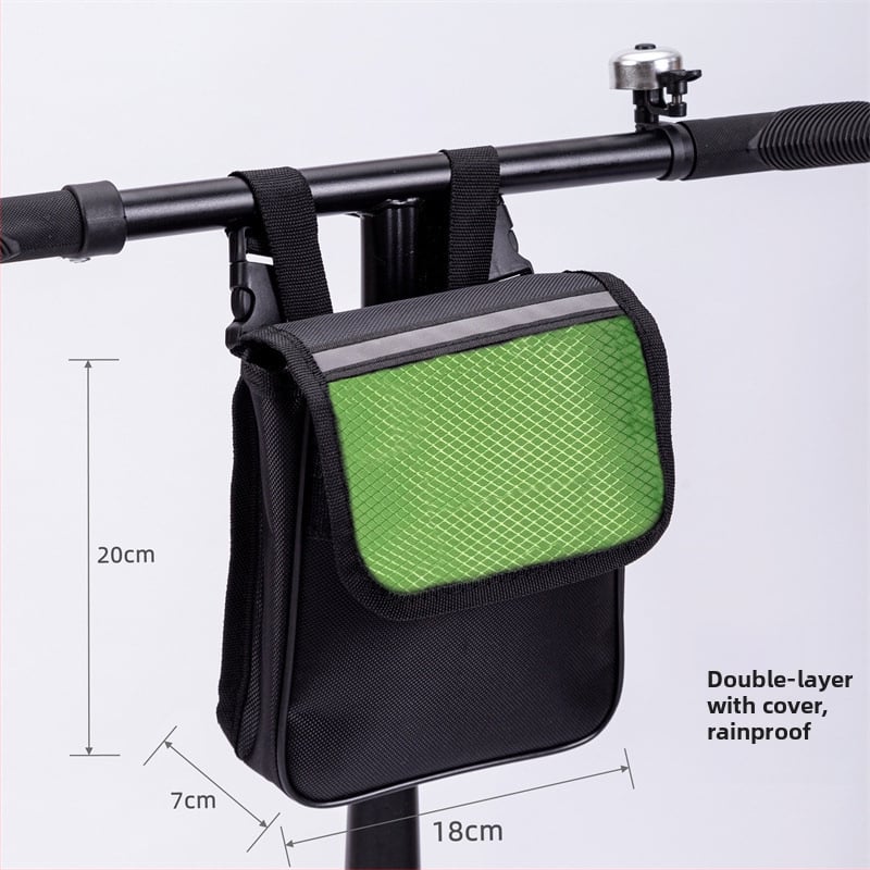 Велосипедна предна чанта за ръкохватка, водоустойчива, с двойно отделение за телефон