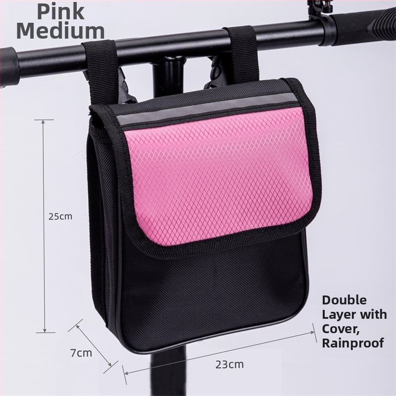 Велосипедна предна чанта за ръкохватка, водоустойчива, с двойно отделение за телефон