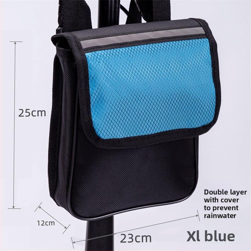 Велосипедна предна чанта за ръкохватка, водоустойчива, с двойно отделение за телефон