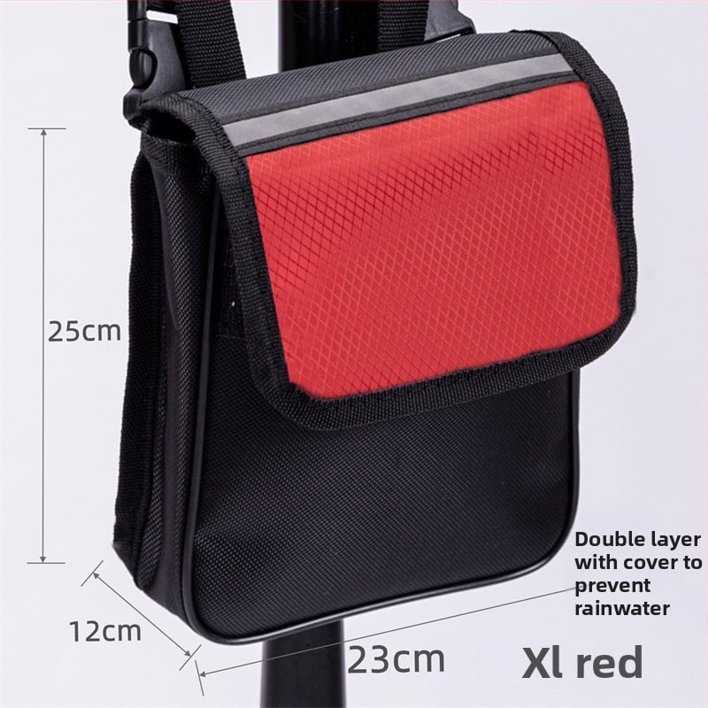 Велосипедна предна чанта за ръкохватка, водоустойчива, с двойно отделение за телефон