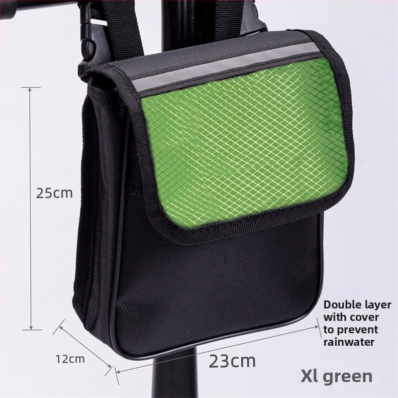 Велосипедна предна чанта за ръкохватка, водоустойчива, с двойно отделение за телефон