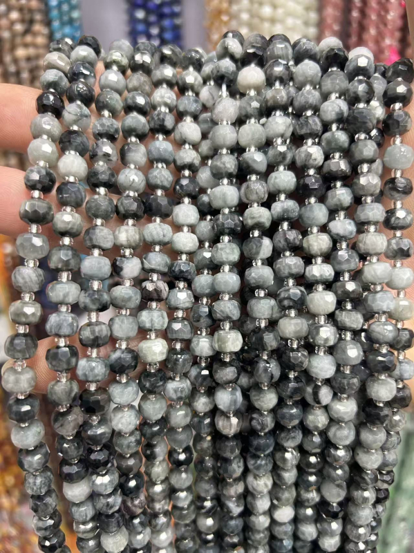 6x8 mm prirodni kamen ahat i turmalin, kotačasto rezane fasetirane perle, polugotovi dijelovi za DIY nakit za ogrlicu i narukvicu